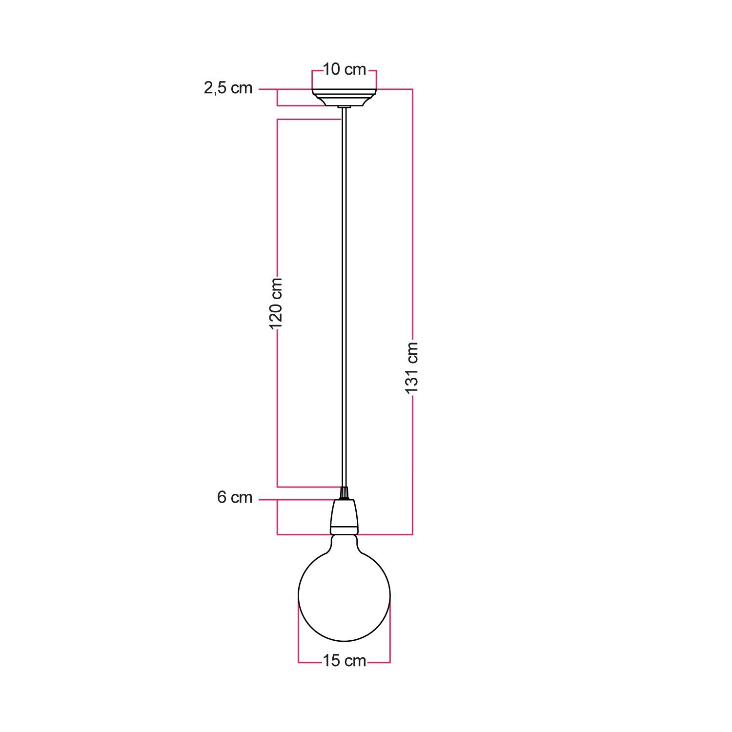 Lampa wisząca z kablem w oplocie i kolorowymi porcelanowymi elementami - Made in Italy