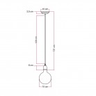 Lampa wisząca z kablem w oplocie i kolorowymi porcelanowymi elementami - Made in Italy