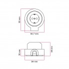 Kit base enchufe schuko para pared y base para Creative-Tubes en porcelana