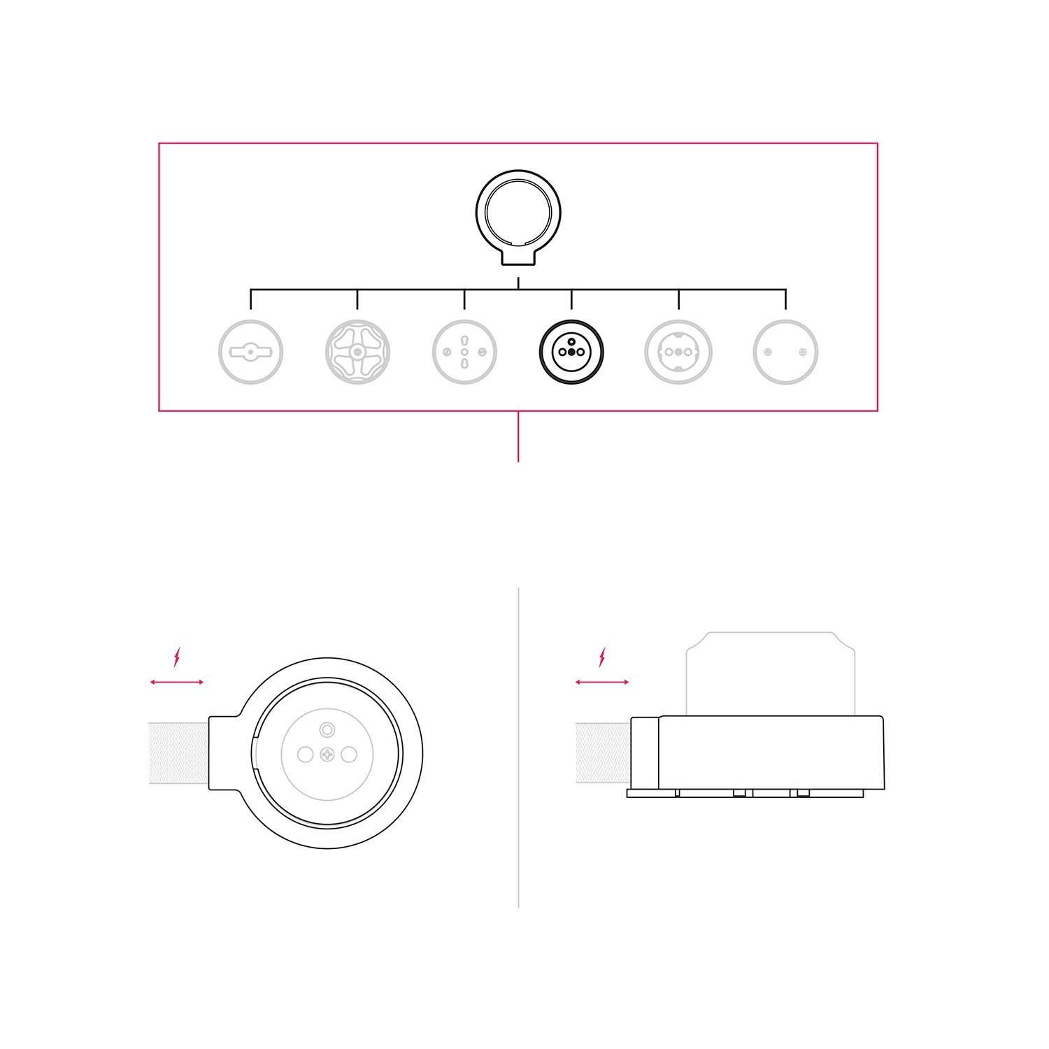 Kit de montagem na parede de estilo francês e base para Creative-Tubes em porcelana