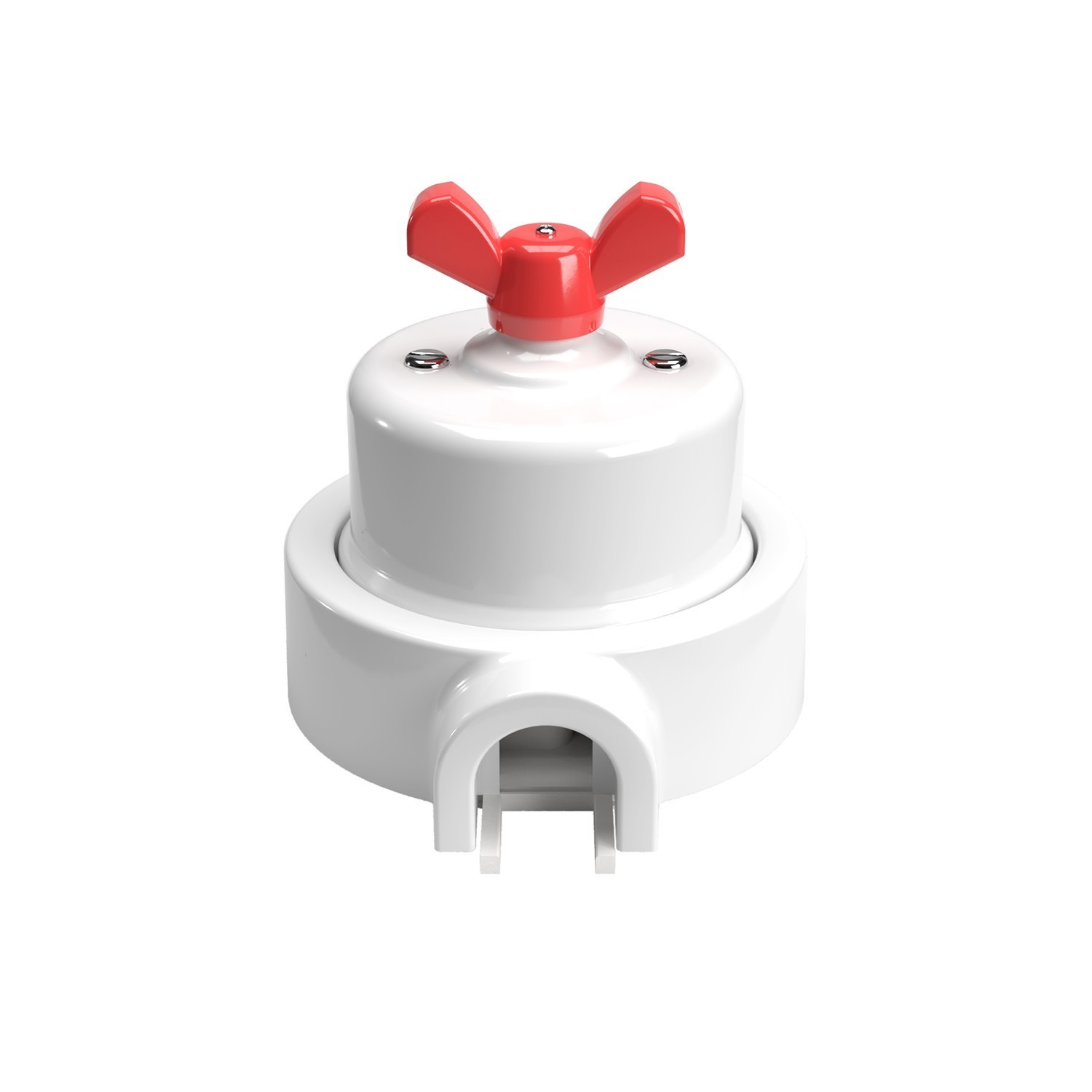 Switch/Diverter kit with butterfly nut and base for Creative-Tubes in white porcelain