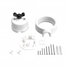 Kit interruptor / interruptor com porca de borboleta e base para Creative-Tubes em porcelana branca