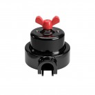 Switch/Diverter kit with butterfly nut and base for Creative-Tubes in black porcelain