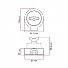 Kit interruptor / interruptor com porca borboleta e base para Creative-Tubes em porcelana preta