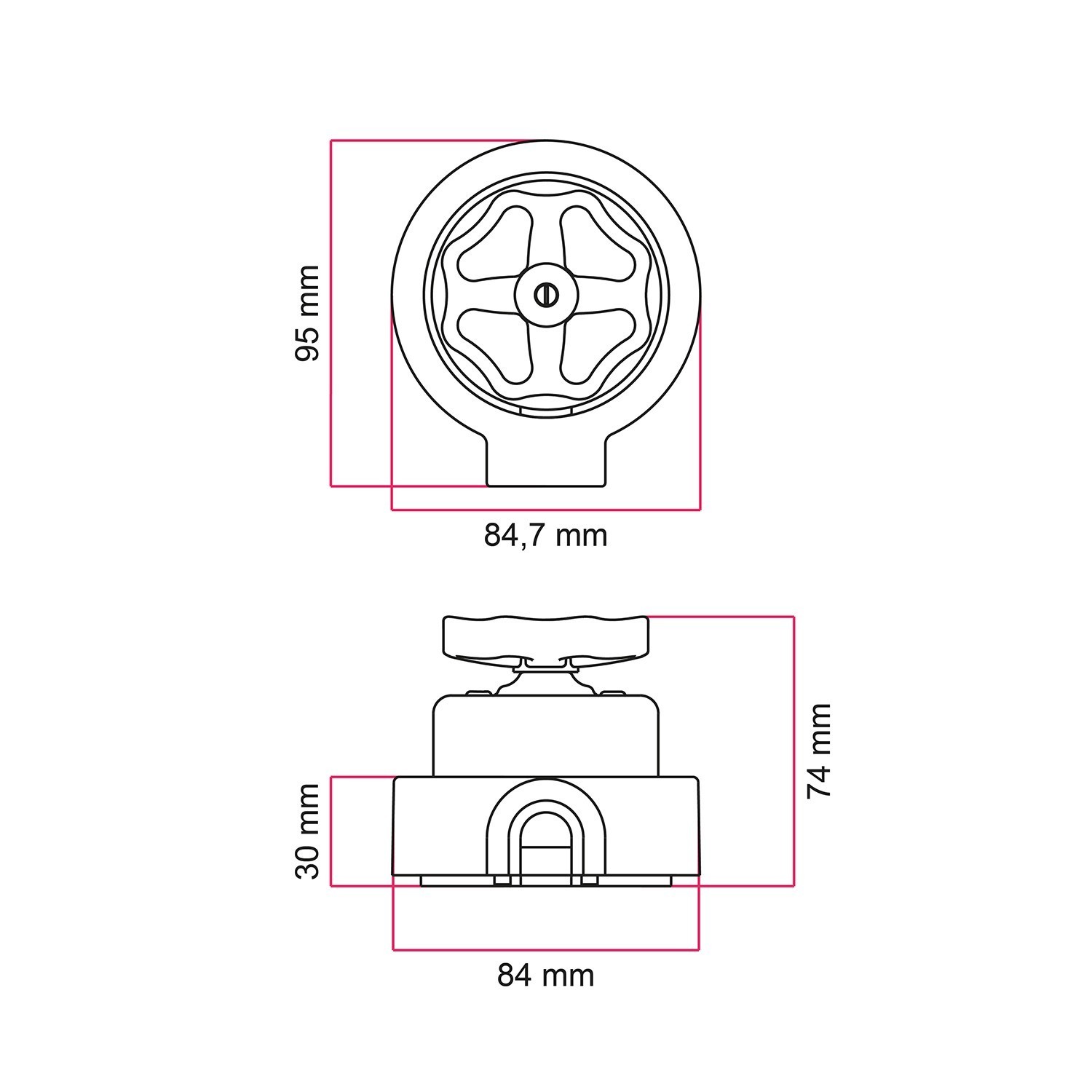 Kit interruptor/desviador con pomo y base para Creative-Tubes en porcelana blanca