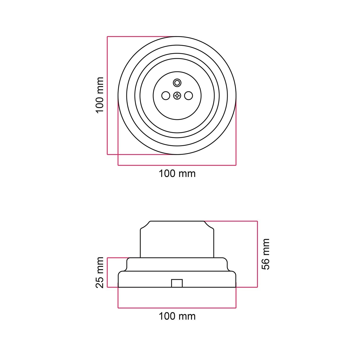 French 10/16A double-pole wall socket kit and porcelain base