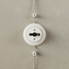 Switch/Diverter kit with butterfly nut and base in white porcelain