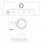 Kitswitch/selector s motýľovou maticou a čiernou porcelánovou základňou