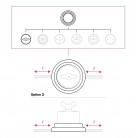 Kitswitch/selector s motýľovou maticou a čiernou porcelánovou základňou