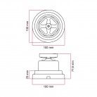 Schalter/Umschalter-Kit mit Knauf und Basis aus weißem Porzellan