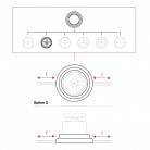 Schalter/Umschalter-Kit mit Knauf und Basis aus schwarzem Porzellan