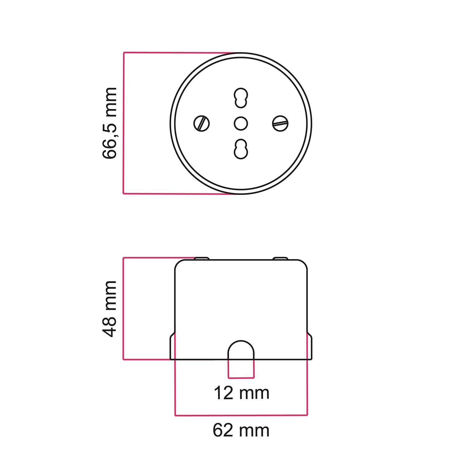 Porcelain Italian 10/16A wall socket