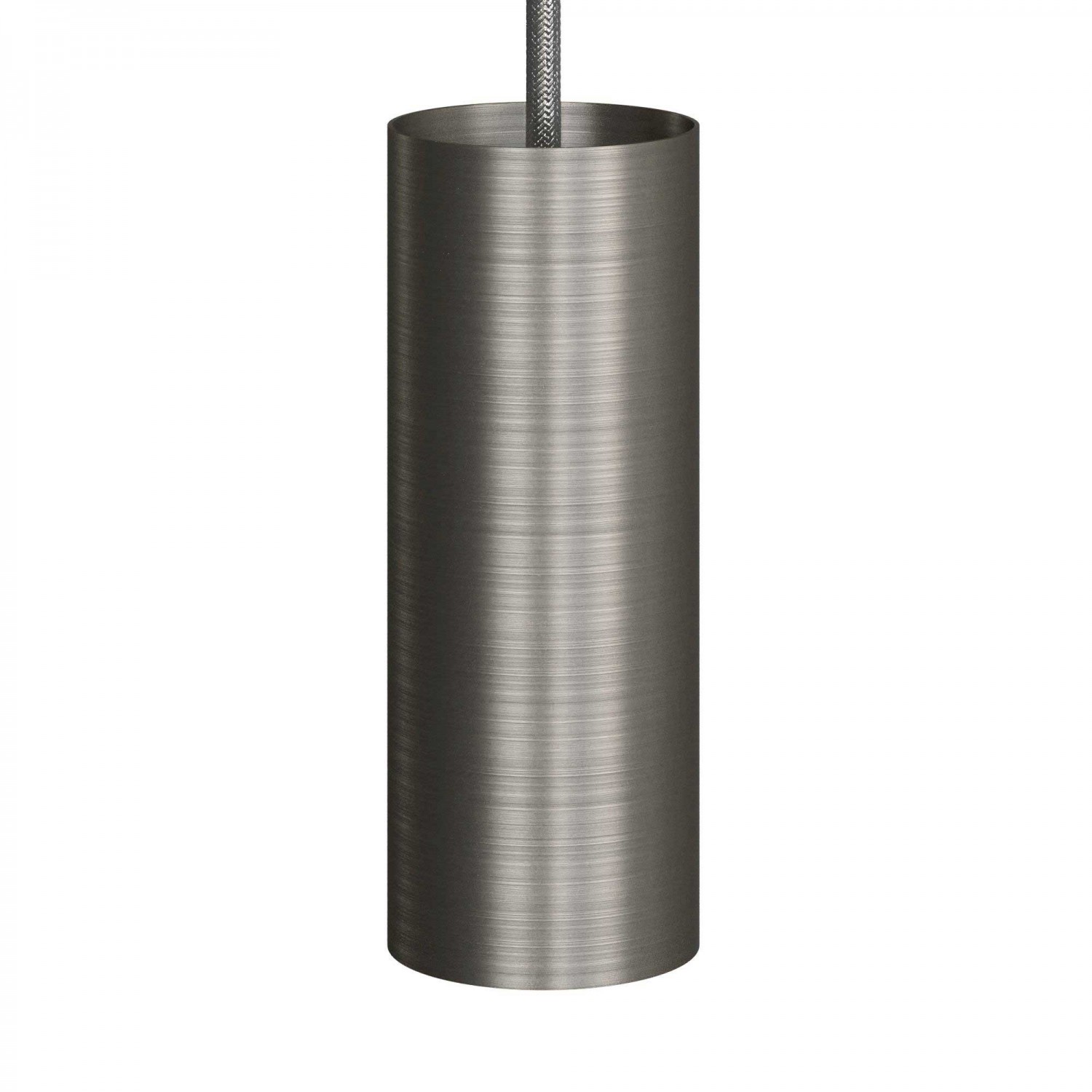 Pendant lamp with textile cable, Tub-E14 lampshade and metal details