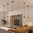 Pendant lamp complete with fabric cable and Tub-E14 double lampshade