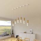 Pendant lamp complete with fabric cable and Tub-E14 double lampshade