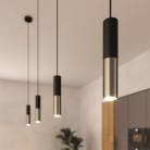 Pendant lamp complete with fabric cable and Tub-E14 double lampshade