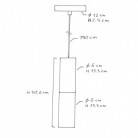 Függeszték szövetkábellel és Tub-E14 dupla lámpabúrával - Made in Italy