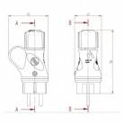 Černá Schuko zástrčka s prstencem 16A 250V IP44 pro systém EIVA