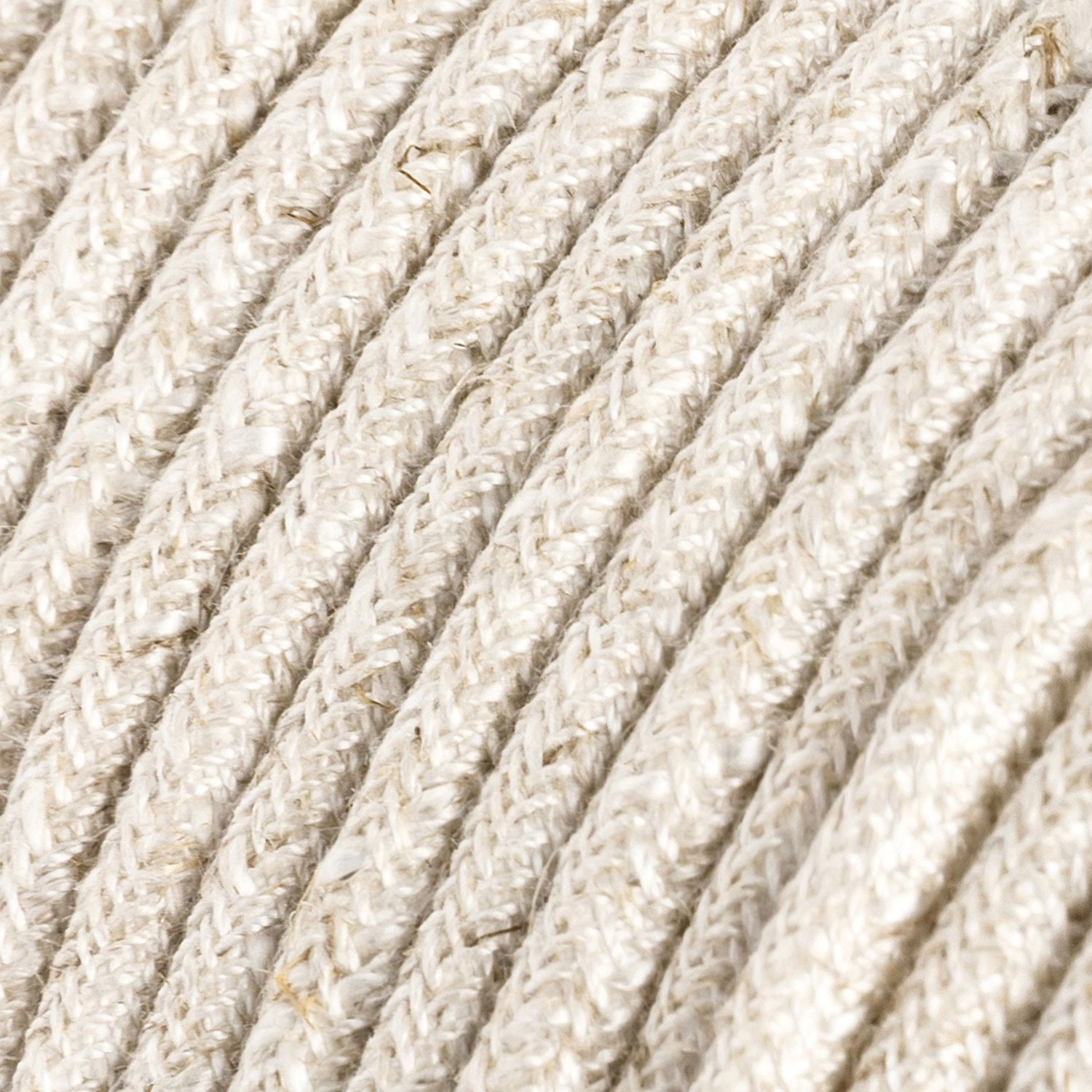 Cablu textil melanj de culoare albă din in - The Original Creative-Cables - RN01 rotund 2x0.75mm / 3x0.75mm