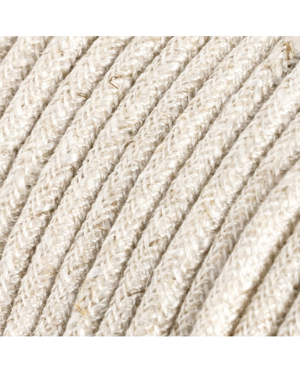 Cablu textil melanj de culoare albă din in - The Original Creative-Cables - RN01 rotund 2x0.75mm / 3x0.75mm