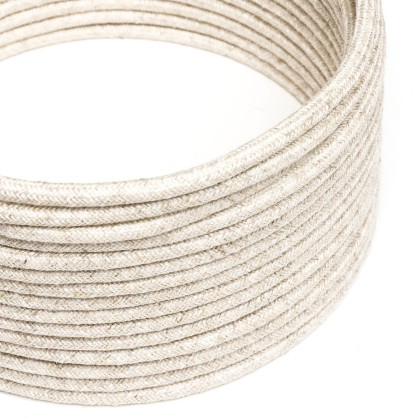 Linen White Melange Textile Cable - The Original Creative-Cables - RN01 round 2x0.75mm / 3x0.75mm