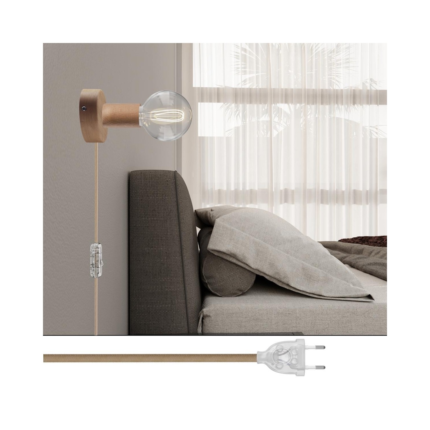 Spostaluce houten lamp