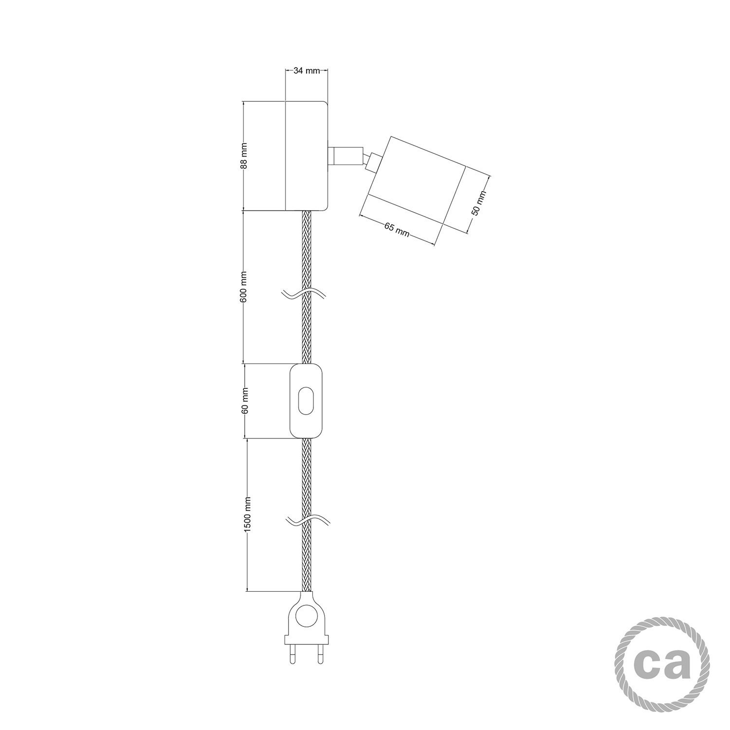 Lampa Spostaluce regulowana drewniany przegub