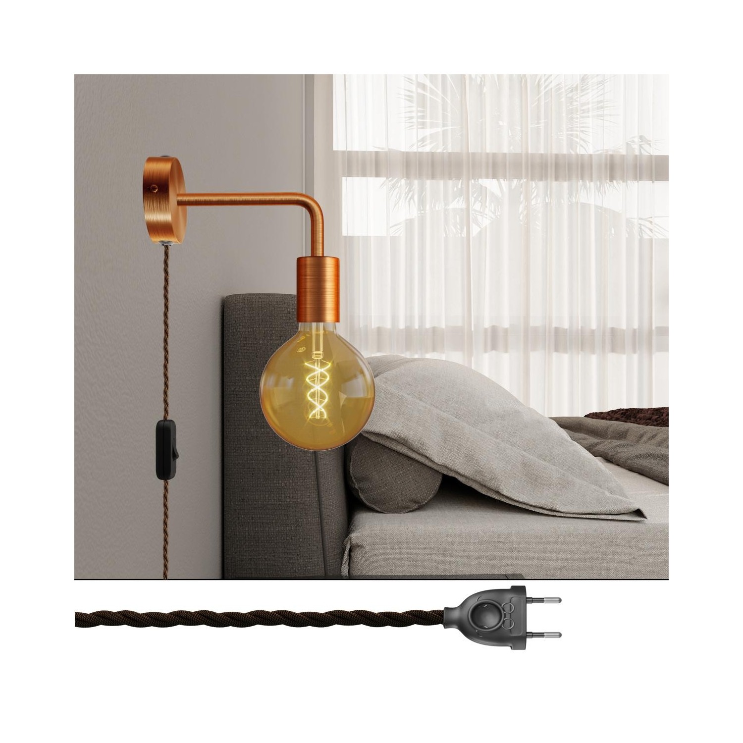 Spostaluce metalen lamp met gebogen arm