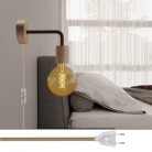 Spostaluce houten lamp met gebogen arm