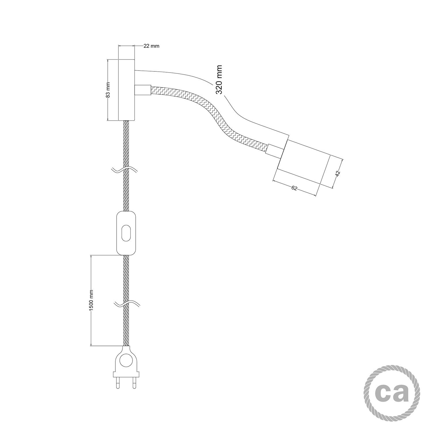 Flex 30 lampa med justerbar koppling och GU1d0 spotlight