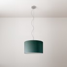 Pendellampa med Cilindro Small lampskärm i tyg - Tillverkad i Italien