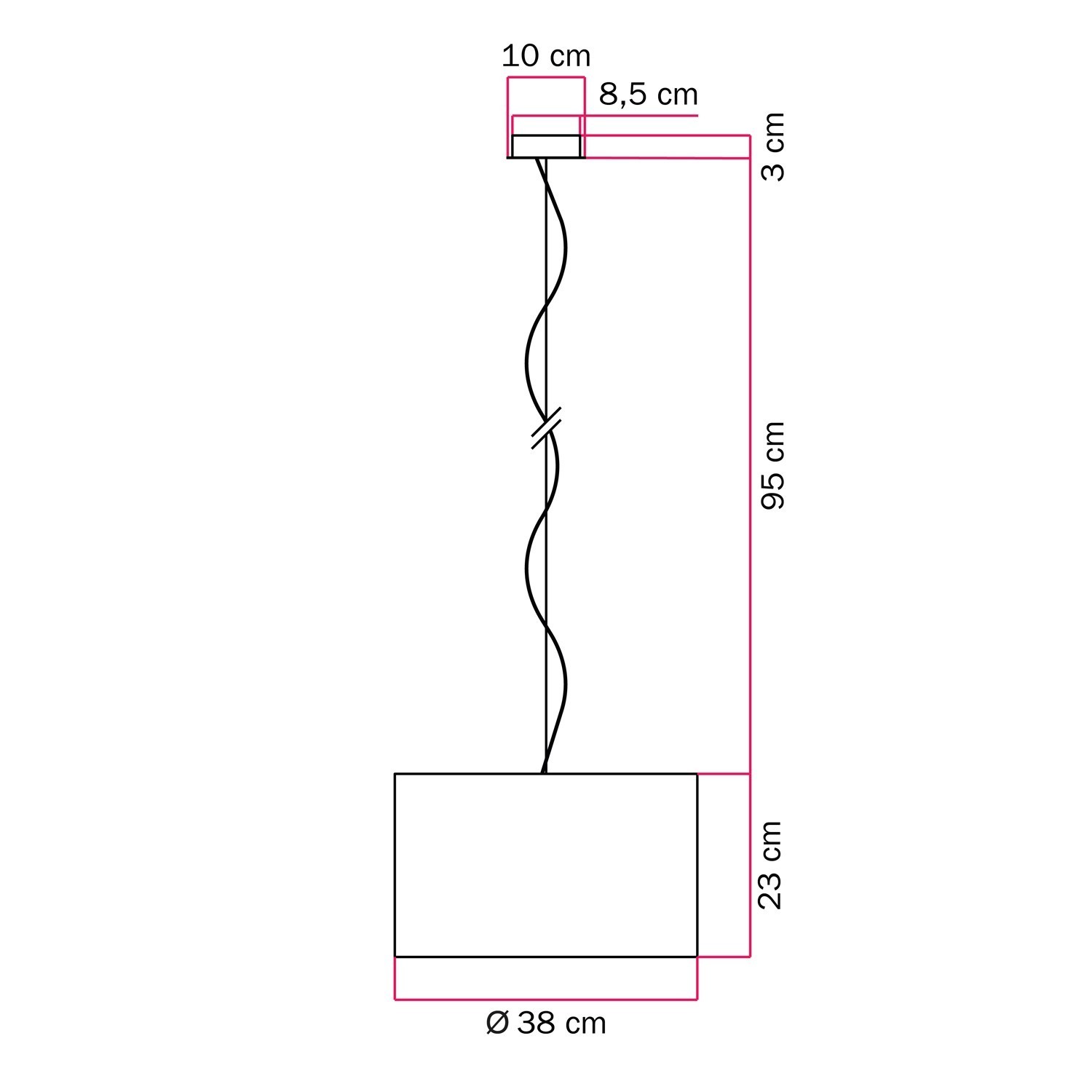 Lampa wisząca z abażurem z tkaniny Cylindro Small - Produkcja we Włoszech