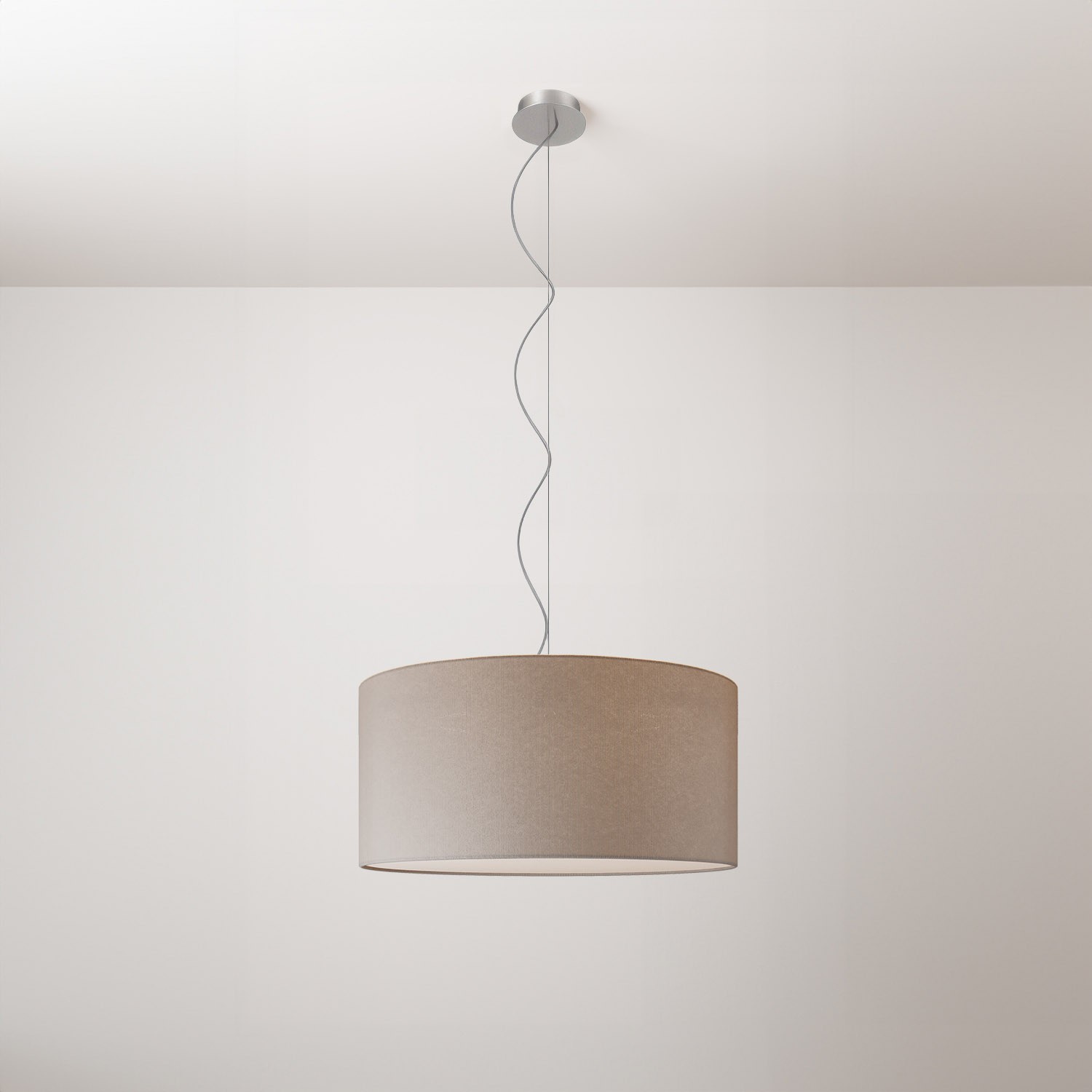 Cilindro Medium stoffen hanglamp met lampenkap - Made in Italy