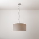 Pendellampa med Cilindro Medium lampskärm i tyg - Tillverkad i Italien