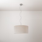 Pendellampa med Cilindro Medium lampskärm i tyg - Tillverkad i Italien