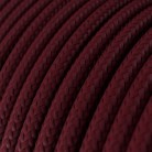 Posaluce i metal med Burgundy Canvas Cilindro lampeskærm, komplet med stofkabel, afbryder og 2-polet stik