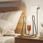 Taché Metal, bordlampe komplet med stofkabel, afbryder og to-polet stik