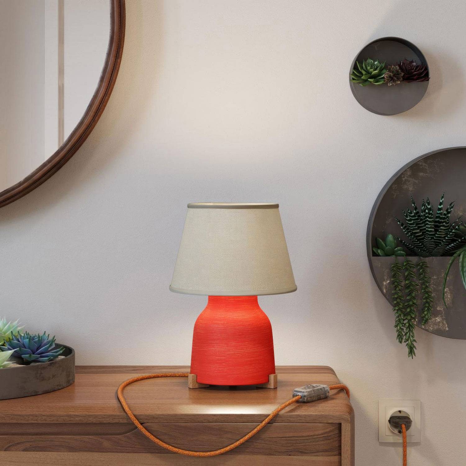 Vaso ceramic table lamp with Impero lampshade