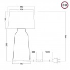 Candeeiro de mesa em cerâmica Bottiglia com abajur Athena, equipado com cabo têxtil, interruptor e ficha bipolar