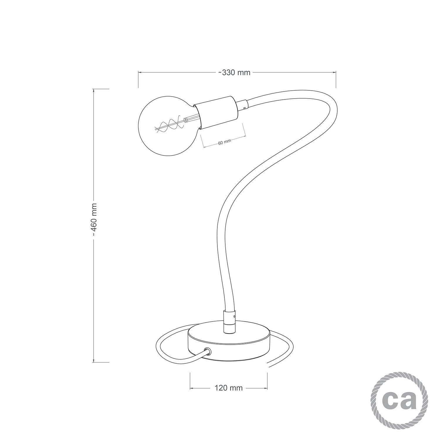 Flex candeeiro de mesa flexível que fornece luz difusa