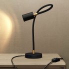 Lampa de masă flexibilă Table Flex GU1d0 cu mini reflector LED și mufă cu 2 pini.