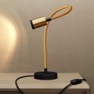 Lampa de masă flexibilă Table Flex GU1d0 cu mini reflector LED și mufă cu 2 pini.