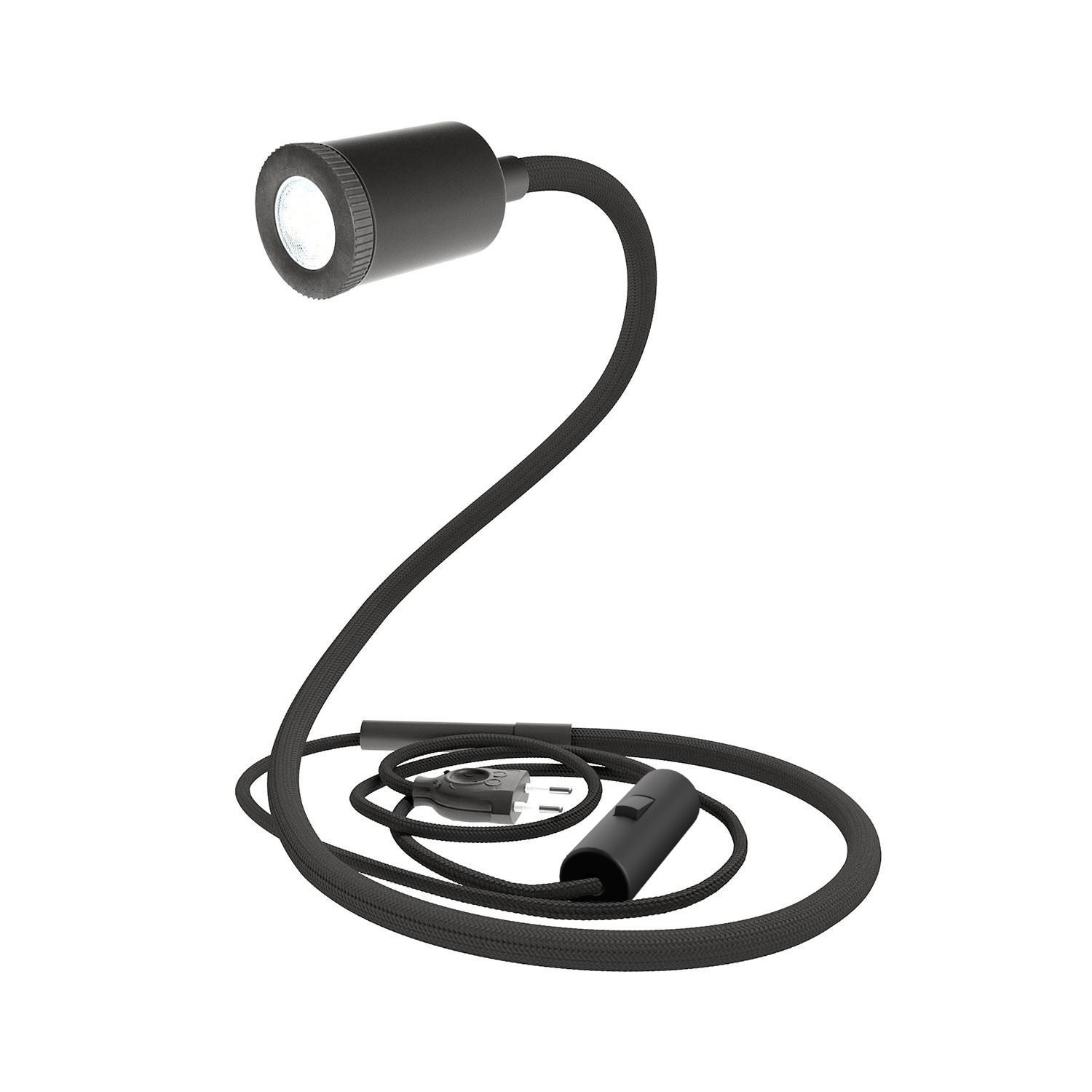 GU1d-one flexibel lampa utan bas med mini LED spotlight