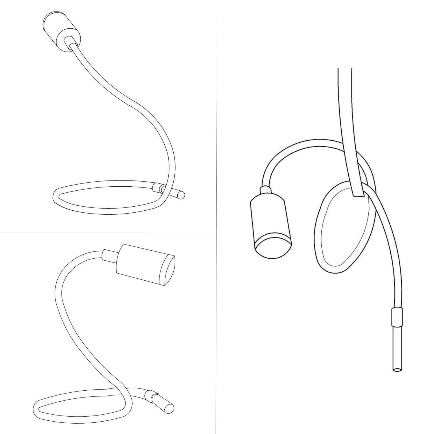 GU1d-one, gelenkige Leuchte ohne Sockel mit Mini LED Strahler