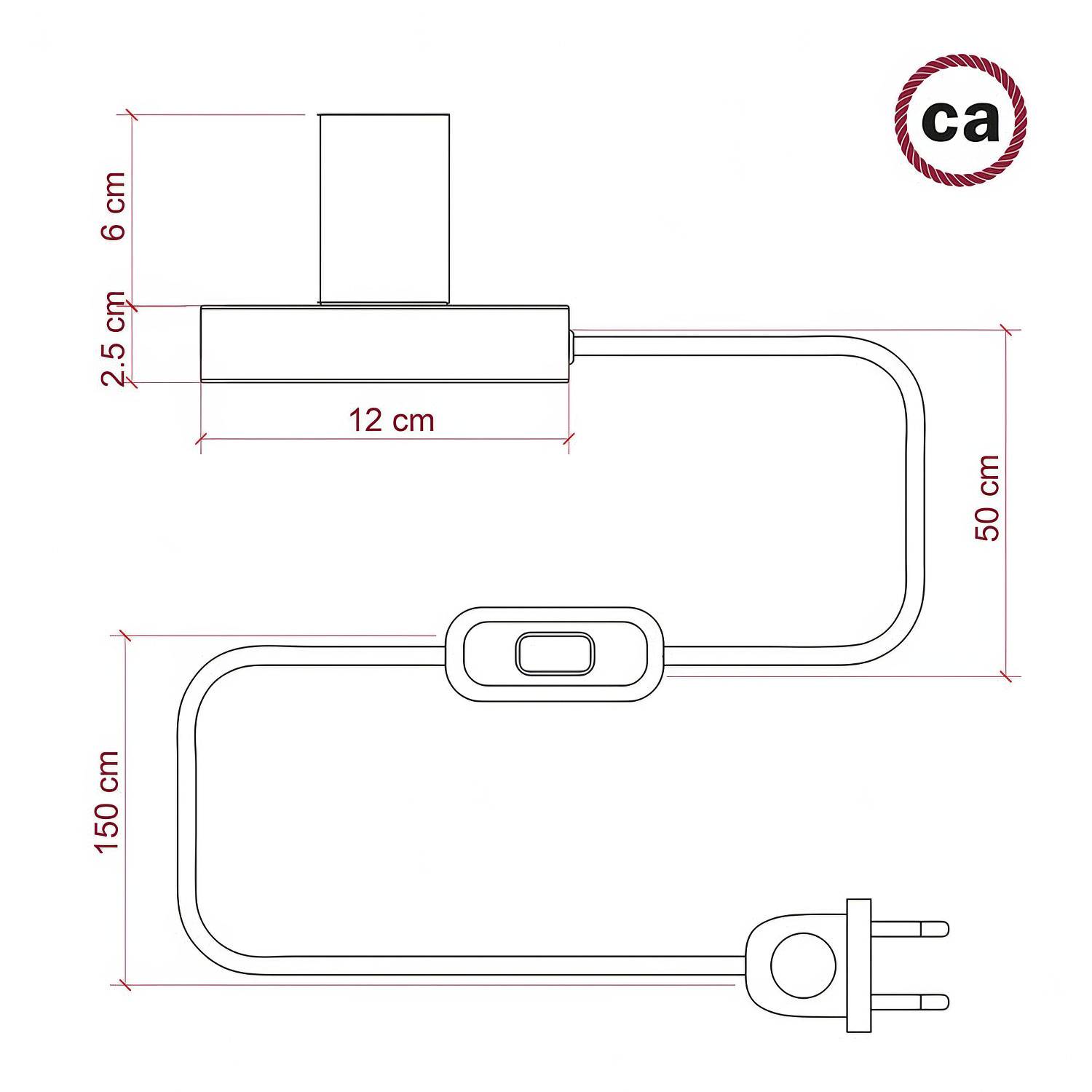 Lampa Posaluce - Metalowa lampa stołowa z dwubiegunową wtyczką