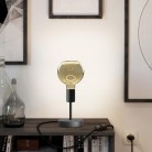 Lampa de masă metalică flotantă Alzaluce Globe cu priză cu două pini