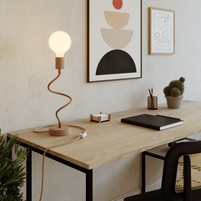 Dřevěná nastavitelná stolní lampa s rozptýleným světlem -Flex Wood