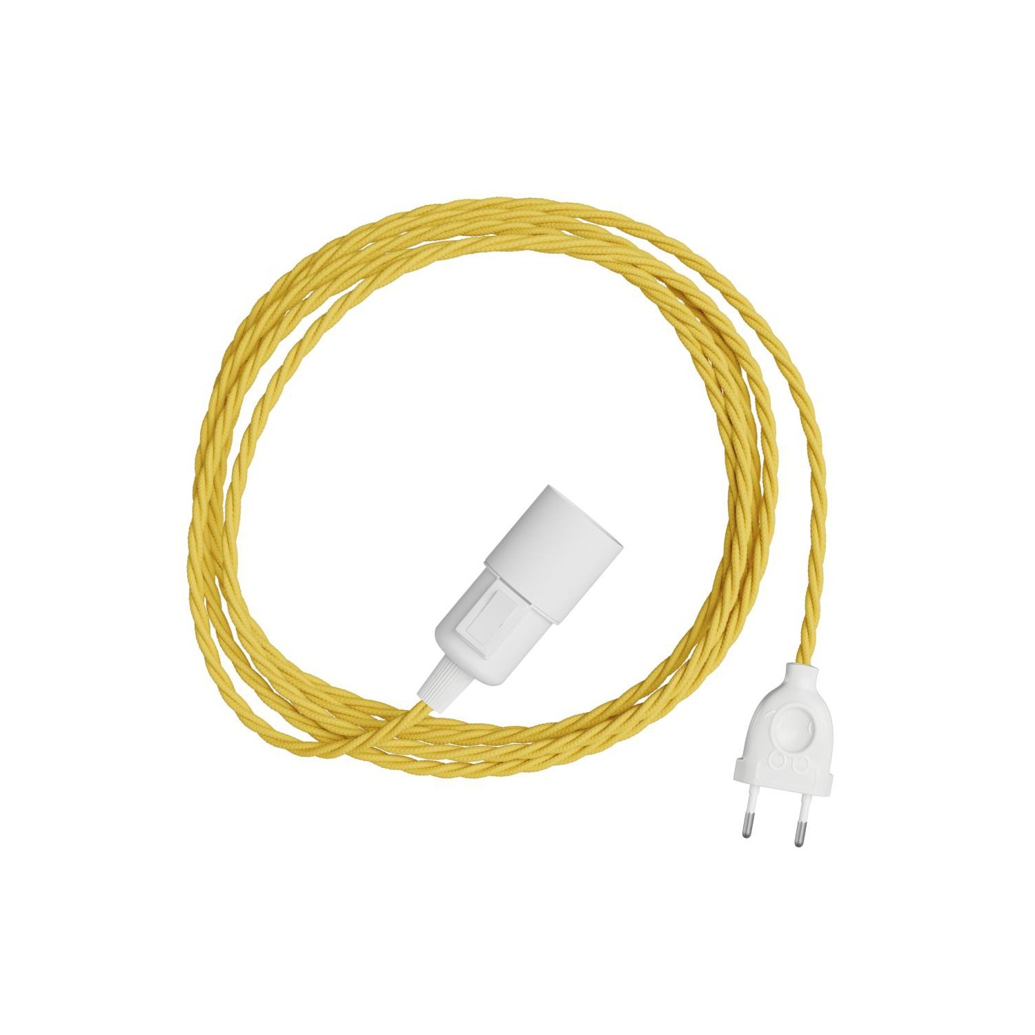 Snake Twisted - Plug-in lampe med farvet snoet tekstilkabel