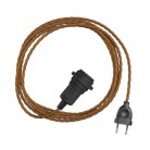 Snake Twisted Plug-in lamp met gedraaide textielkabel incl. lamphouder voor lampenkap