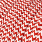 Șarpe Zig-Zag pentru abajur - Lampă cu fir textil cu efect Zig-Zag și priză cu 2 poli